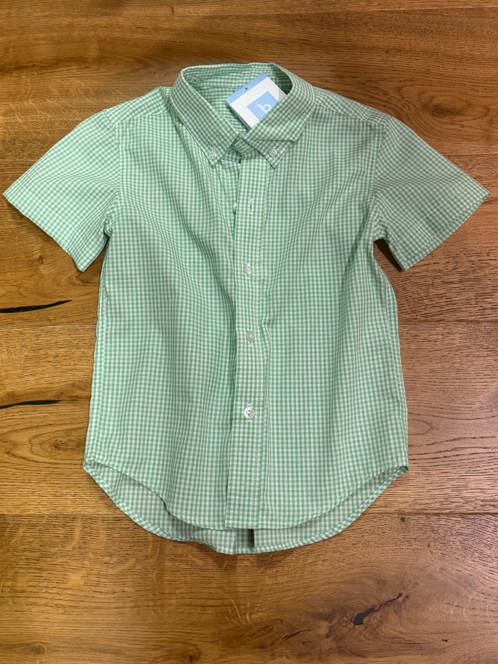 BELLA BLISS | NWT  Mint Green Gingham Short-Sleeve Button-Down Shirt (4T)